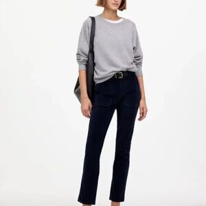 Madewell The Slim Straight Utility Pant in Garment Dye Fine Corduroy Navy 28
